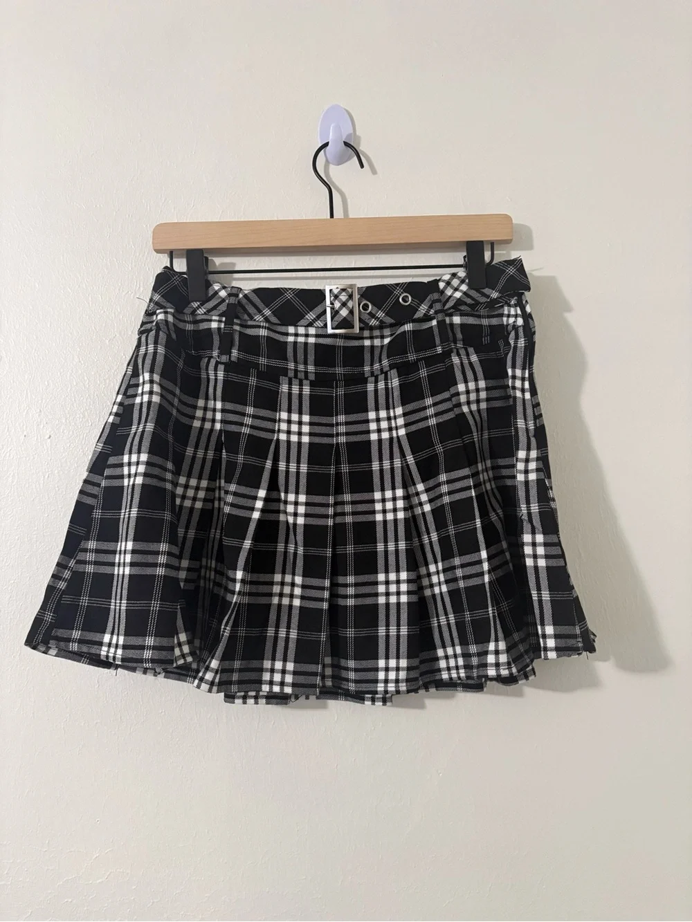 Cosmic Aura Belted Plaid Mini Skirt | Size: Medium